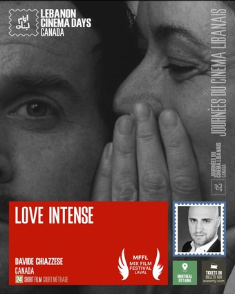 Poster for the short film Love Intense, from the Lebanon Cinema Days 2025 official selection.