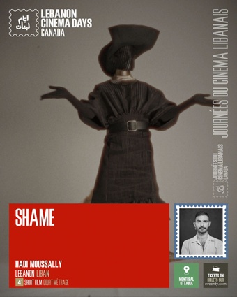 Poster for the short film Shame, from the Lebanon Cinema Days 2025 official selection.