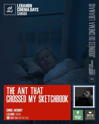 Poster for the short film The Ant That Crossed My Sketch, from the Lebanon Cinema Days 2025 official selection.