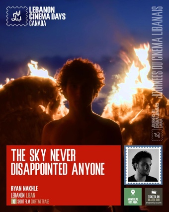 Poster for the short film The Sky Never Disappointed Anyone, from the Lebanon Cinema Days 2025 official selection.