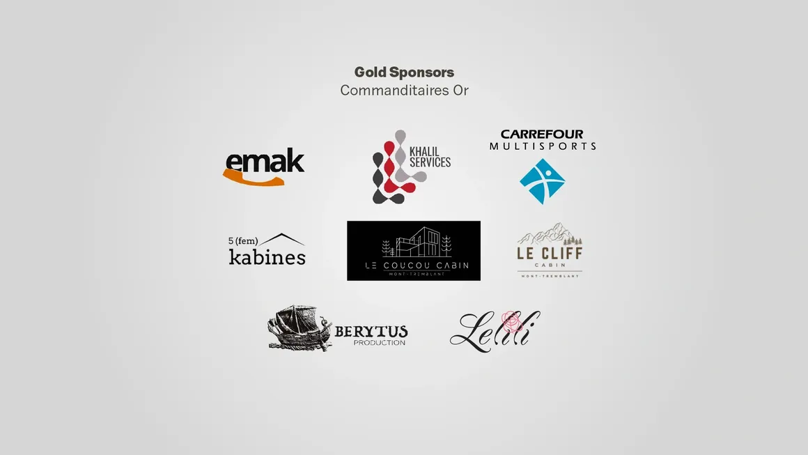 Lebanon Cinema Days 2025 Gold Sponsors slide, showing the logos of that tier.