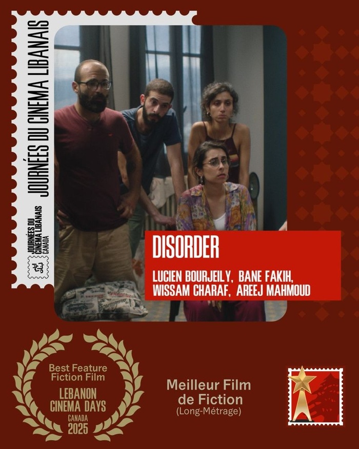 Lebanon Cinema Days 2025 award card: Best Feature Fiction Film, Disorder.