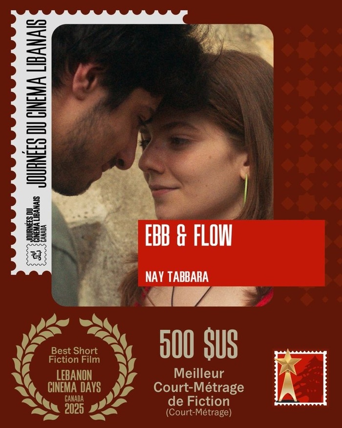 Lebanon Cinema Days 2025 award card: Best Short Fiction Film, Ebb & Flow.