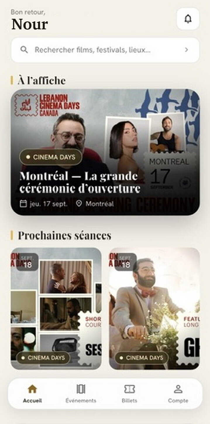 The LCD Canada app home screen